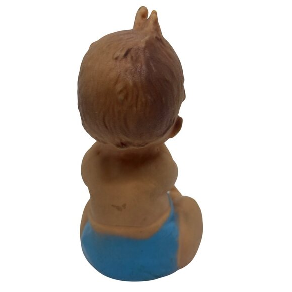 Vintage Rubber Baby Squeaker Toy Blue Diaper Sitting Bottle - Picture 3 of 3